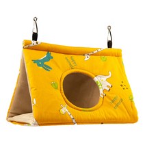 유이미 사계절용 앵무새둥지 재미있는원도형 삼각 침대, 대 1개, 원도형 옐로우