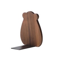 곰돌이 우드 북앤드 감성 원목 테디 책꽂이, 월넛