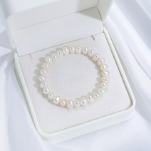 실크 팔찌 여성 비즈 목주 여성용 쥬얼리 천연 담수 진주 세공 패션 다채로운 멀티 6-7mm 파티/생일 매력 선물