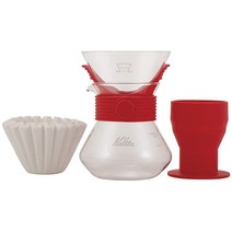 Kalita 웨이브 업 세트 사이즈 185 500ml 서버 레드, Red