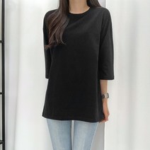 티데일리 여성용 베이직 7부 라운드넥 티셔츠