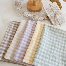 [H] 체크 키친크로스 면 테이블매트 5color, 연베이지