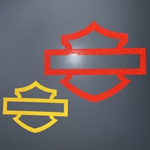 마이웨이카 할리데이비슨 신형 로고 엠블럼 반사 스티커 오토바이 바이크 튜닝, 초특대형, 노란색