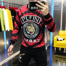 신광지성 남자 가을 프린트 캐주얼 긴팔 맨투맨