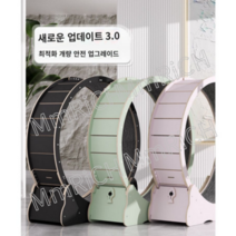 메머리치 무소음 고양이 쳇바퀴 간단설치 펫링 캣힐 캣휠 조립식 우드, 100cm 핑크L사이즈