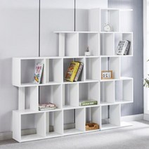 거실책장 낮은 조립식 책장 DIY 3단 4단 5단 서재 사무실 인테리어, 화이트 5단
