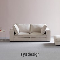 [시스디자인] 힌스 발수 패브릭 3인 모듈 소파+스툴, 베이지