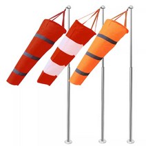 윈드삭 풍향기 1m 풍량 기상관측 방향 자루, 0.8m 주황색 반사