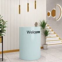 업소용 카운터테이블 안내 데스크 책상 리셉션 미니 계산대 카페 인포 병원 인포메이션, 민트