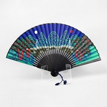 전통회화 면실크 부채-일월오봉도, 1개