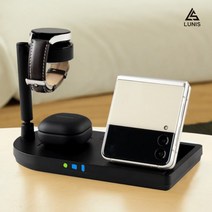 3in1 무선 충전기 LED 시계 감성 인테리어 아이폰 갤럭시 고속 충전기, 서포트41 충전기(블랙_삼성용), 1개
