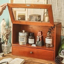 기타 복고풍 우드 캐비넷 플립 수납함, 단일