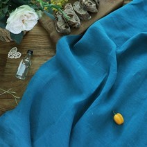 원단마트 리투아니아 바이오워싱 15수 린넨 linen 여백 블루(a3211)
