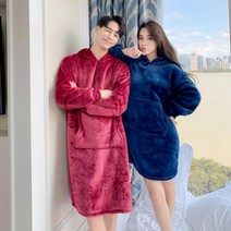 겨울 방콕 극세사 잠옷 입는 담요 커플 연말 선물 무릎 후드 블랭킷