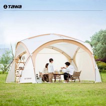 대형쉘터 개방식 돔텐트, 아이보리 베이지