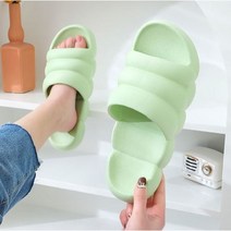 힐링스팟 마카롱 뚱카롱 구름 무소음 거실 슬리퍼 층간소음방지 푹신한 임산부 산후조리원 실내화, 그린, 1개