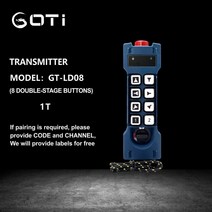 조작 크레인리모컨 범용 무선 원격 제어 GT-LD08 호이스트 크레인 리프트 스위치 8 듀얼 속도 버튼 F24-8D 트럭, [05] Transmitter