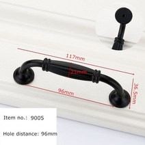 가구손잡이 서랍 문고리 원목가구 손잡이 가구 캐비닛 손잡이 및 검정색 주방 서랍 찬장, 9005-96