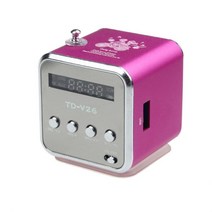 동영상플레이어 초소형라디오 휴대용 MP3 음악 플레이어 LCD 화면 증폭기 마이크로 SD TF 카드 USB 디스크 스피커 FM 라디오 전자 제품 레인보우, [01] 기타, [05] Hot Pink