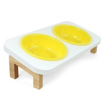 소형견 2구 애견밥그릇 원목식탁 볼 집사선물 테이블식기 편리세척 강아지식사 보울, 1개