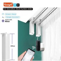 자동커튼 전동커튼 전동커튼레일 3rd generation short tuya wifi electric smart 커튼 모터 전동 시스템 track rod 지능형 지원 alexa, 2.0m 및 모터, 오른쪽으로 열기