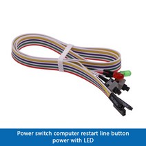 1PCS 65CM Slim PC Compute Motherboard Power Cable Original On Off Reset with LED Light Push Button, 01 Two Button LED