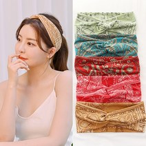 미스21 다이엇 페이즐리 반다나 터번 헤어밴드 머리띠 5개 세트 (hb1669)