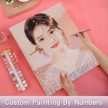 숫자 그림 VIP 커스텀 페인트 전용 번호 드롭쉬핑, [04] 50x50cm diy frame, [01] Delicate 36 colors