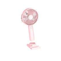 휴대용 미니 냉각 팬 여름 충전식 조절 3 속도 휴대용 더운 날씨 공기 냉각기 전화 홀더 여행 홈, Pink