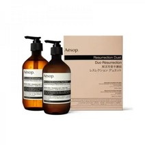 Aesop Resurrection Aromatique DUO - 핸드 워시(16.9oz) + 밤(2.58oz) | 건조하고 갈라진 손을 위한 천연 워시 & 밤 파라벤 프리 크루얼