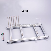 PC케이스 본체 데스크탑 ATX PC 테스트 벤치 알루미늄 합금 컴퓨터 케이스 수냉 오픈 프레임 오버클럭 에어 케이스 HTPC 지원 그래픽 카드, 은