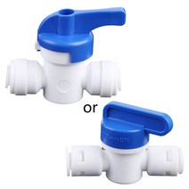 Ro Water Reverse Osmosis 1/4 '인라인 New Ball Valve Quick Connect 차단, 하얀색