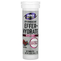 NOW Foods 스포츠 발포-하이드레이트 믹스 베리 10정 51g 1.8oz, 4병