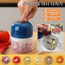 1/1+1 무선 전동 미니 다지기 10초간 빨리 다짐/식품급 재질/장시간 항속, 화이트 250ml