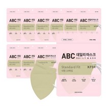 [100매] ABC 에이비씨 데일리 황사방역용 마스크 대형 KF94 10매입 10개, 15개, 연황색