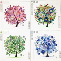마법고양이성 보석십자수 사계절나무, 4set