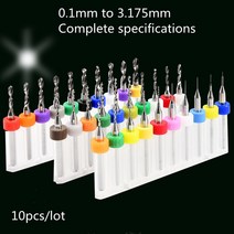 땅파는기계 카바이드 마이크로 목심비트 목공드릴 전동드릴비트 미니 CNC 드릴링 비트 패키지 10 개/묶음 인쇄 회로 기판 보드 pcb용, [19] 1.9mm