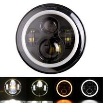 오토바이 헤일로 7 인치 Led 헤드 라이트 야마하 로얄 스타 벤처 XVZ1300 지프 jk에 대한 라운드 DRL 램프, 03 BLACK HALO