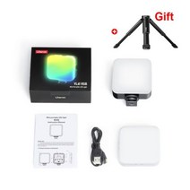울란지 VL61 8W 미니 RGB 비디오 라이트 디퓨저 3W 2500K-8500K 스마트 폰 DSLR SLR 카메라 LED 비디오 라이트 Muliticolor Vlog, with tripod