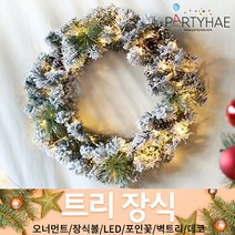(주)파티해 크리스마스 트리 장식2 E-I - 벽트리 세트 리스 미니트리 모루, G12_눈꽃장식리스(50cm)