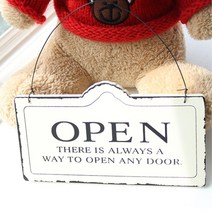 빈티지 오픈팻말 문패 안내 업소용 음식점 커피숍 판 표시 문장식 미니현판 보드