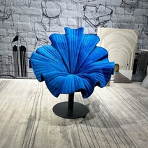 접이식의자 캠핑 휴대용 체어 디자이너 심플 럭셔리 유리 섬유 꽃 꽃잎 연꽃 모델 회전 호텔 룸 빌라 아트 의자, 1.105cm 의자