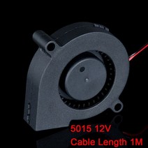 초정밀 5015 터보 팬 DC 24V/12V 브러시리스 송풍기 3D 프린터 부품 1M 케이블 길이, 02 5015 12V Turbo Fan