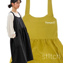 [무료 자수 각인] 내추럴 린넨앞치마 / 공방 미용 꽃집 어린이집앞치마 - 로고 제작, 1개, 블랙