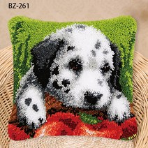 래치훅 스킬자수 털실자수 십자수 DIY 스킬 자수 Latch Hook 도안 동물 시리즈 래치 후크 러그 키트 미완성 된 자수 재료 핸드 니트 수 놓은 베개 래치 후크 초급 공급, BZ-261