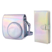필름 카메라 폴라로이드 사진기 인화 미니 Fujifilm Instax Mini 11 9 8 + PU 가죽 보호 커버 사진 앨범 벽, 02 Silver