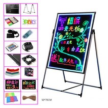 푸아이 led 전자네온판 전자칠판 광고보드 충전식 손으로쓰는 스탠드형 보드LMW369, C 어댑터와 건전지 겸용형