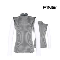 핑골프여성 어깨 셔링 포인트 긴팔 티셔츠 P121A1TR060_BK, 105, BK