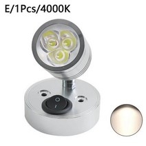 카라반트레일러 DC12V 3W 3000K 따뜻한 흰색 LED 스팟 독서 등 RV 침대 옆 보트 램프 벽 캠프 트레일러 홈 캐러밴 조명 인테리어 167832, 06 4000k silver