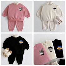겨울 아동 주니어 키즈 유아 베이비 남아 여아 기모 강아지 맨투맨 티셔츠 조거 바지 상하세트 어린이집 등원룩 스쿨룩 남매룩 형제룩 자매룩 쌍둥이룩 커플룩 츄리닝 상하복 세트